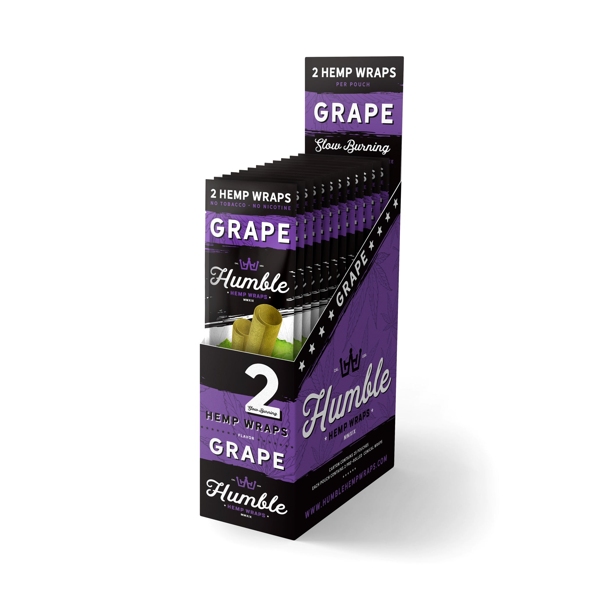 Humble Hemp Wraps - Grape Flavor - 25 Pack